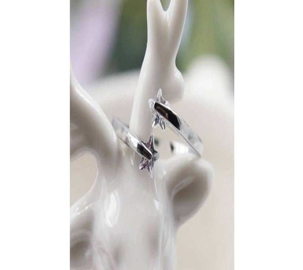 Plated Silver hion Design Twin Finger Ring for ladies 