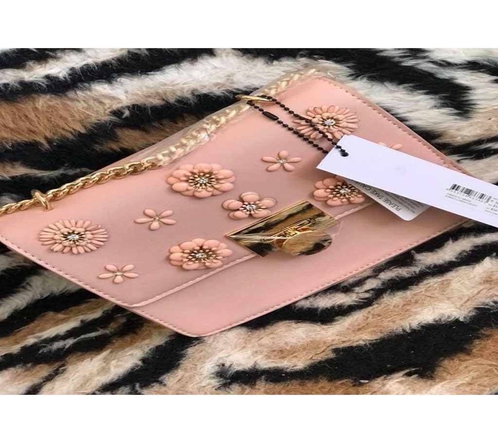 Leather Ladies Pink Hand Bag