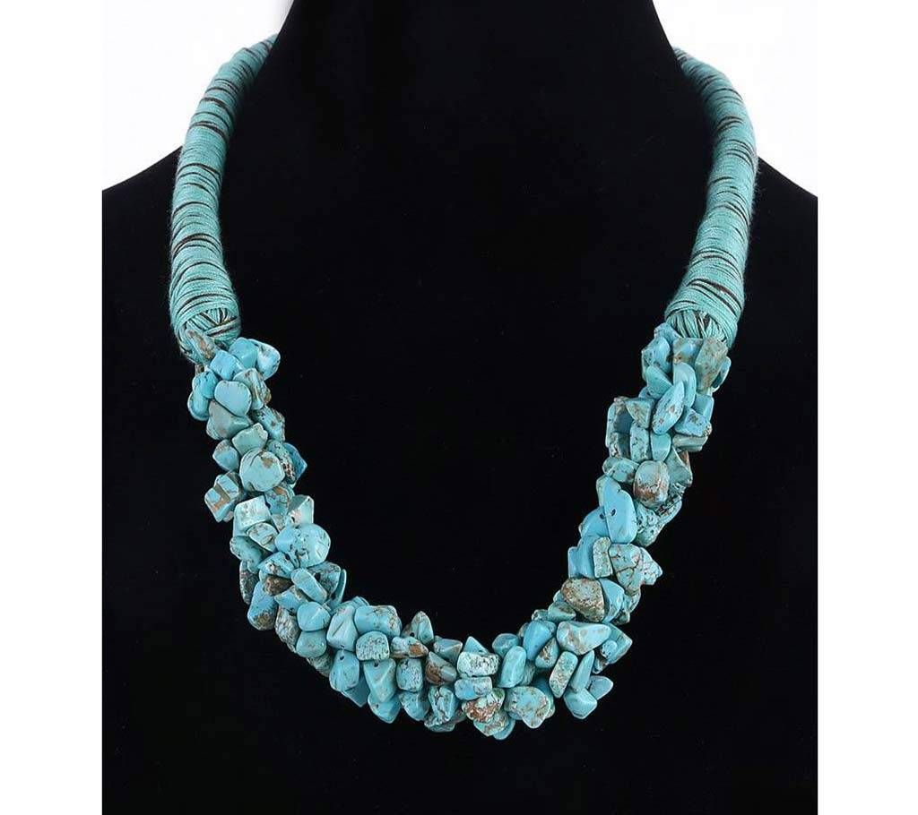 Natural Stone Beads Rope Chain Necklace