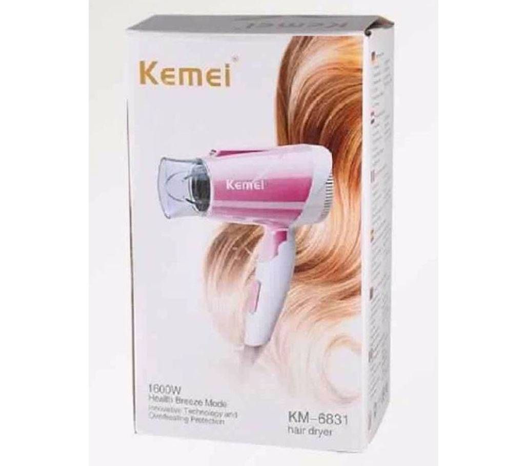 Kemei KM-6831 1600 W Mini Folding Home Travel Hair Dryer