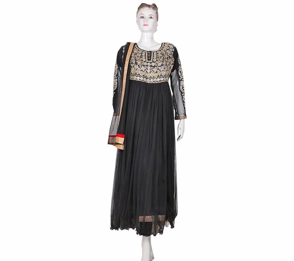 stone with metallic thread ready made cotton three piece 