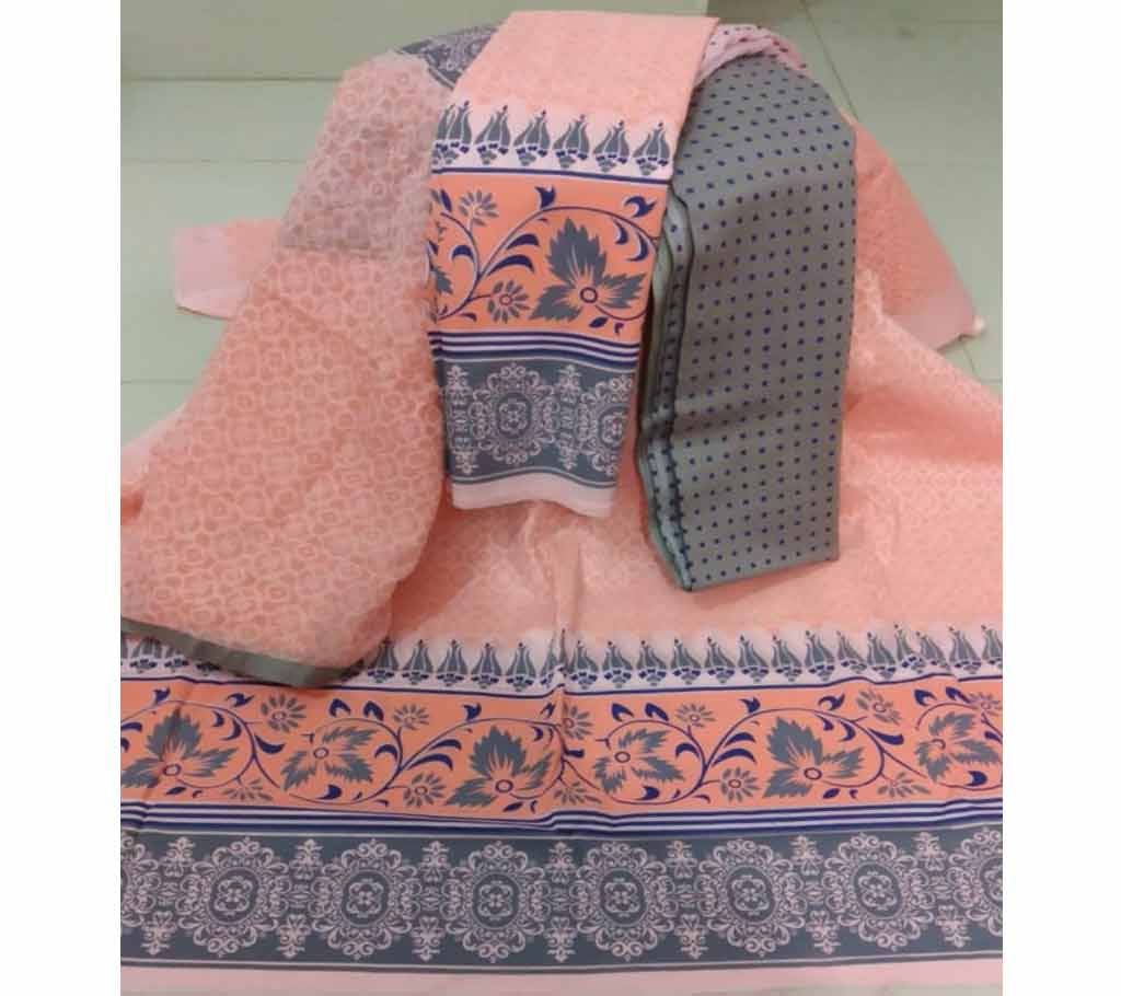 Skin print three piece,cotton three piece, unstitched three piece, Original products