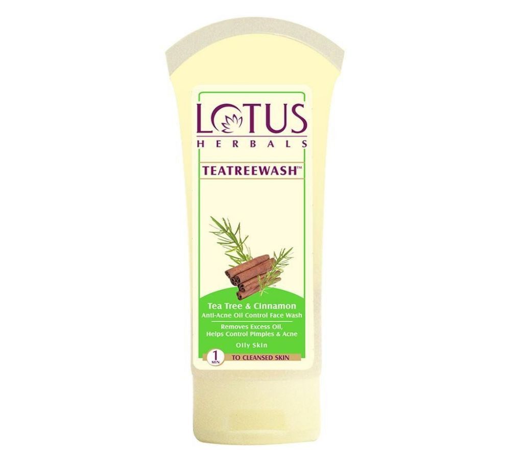 Lotus Herbals Teatreewash Tea Tree and Cinnamon Anti-Acne Oil Control Face Wash, 120g(India)