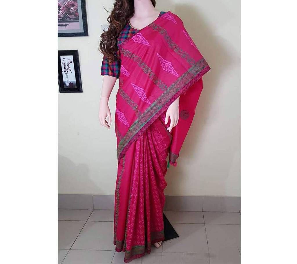 Rajshahi silk saree with blouse piece