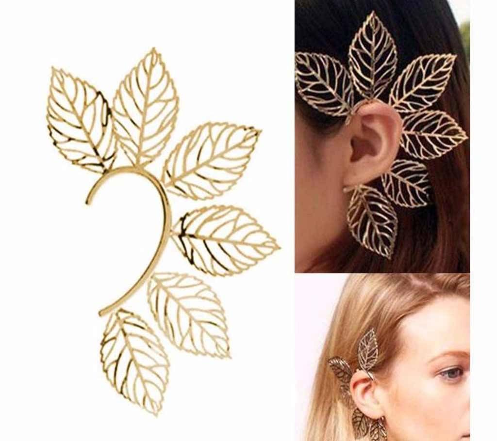 New Arrival 1Pcs Leaf Seaside Unique Golden Alloy Ear Clips