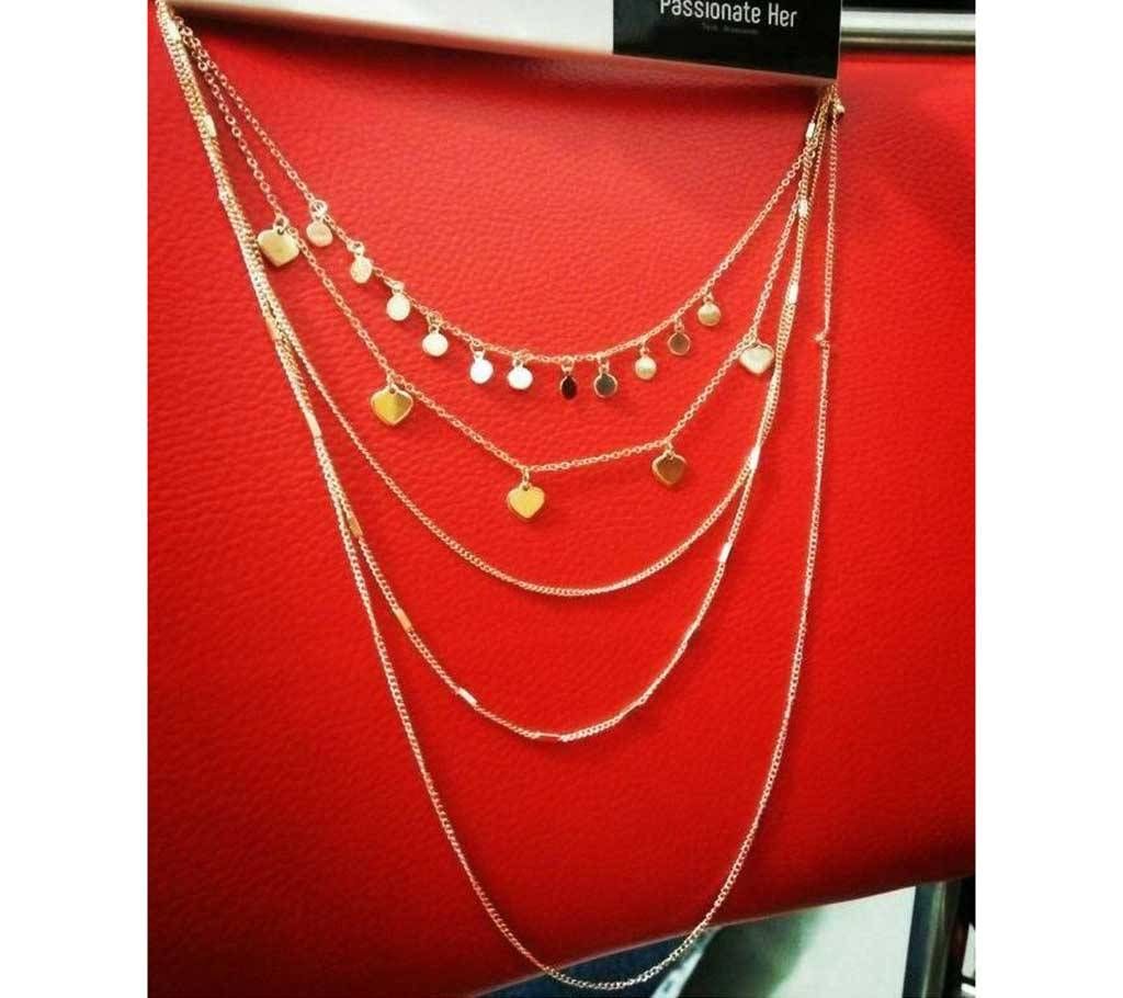 Gorgeous Multi-Layer Pendant Necklace Golden Color Fashion Jewelry For Girls Women