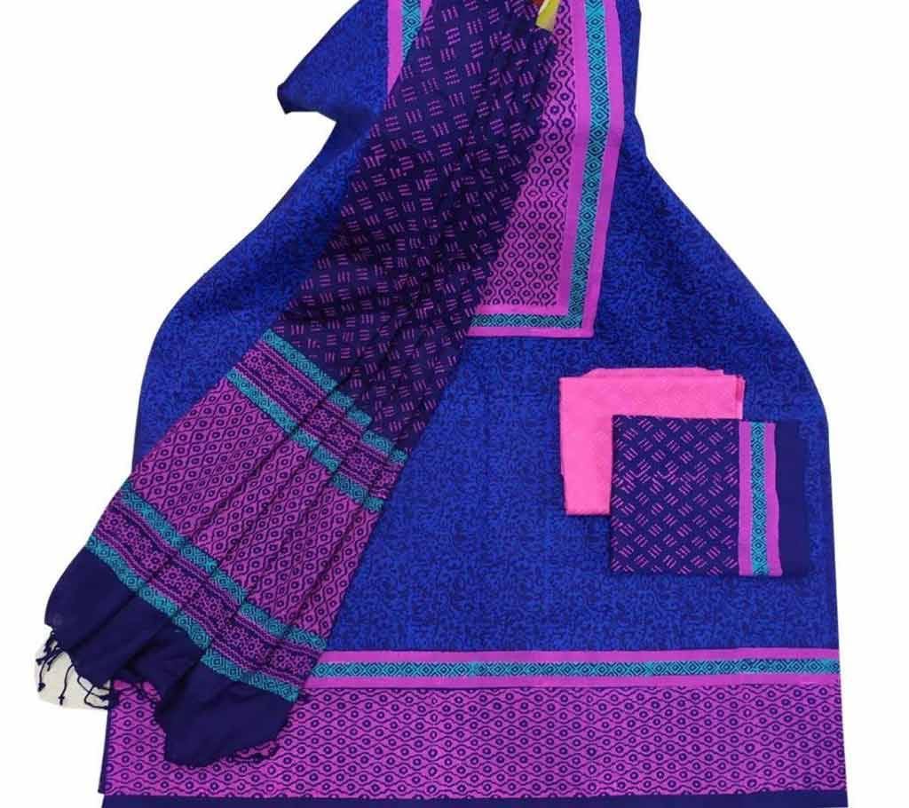 Unstitched Block Printed Cotton Salwar kameez fs-34