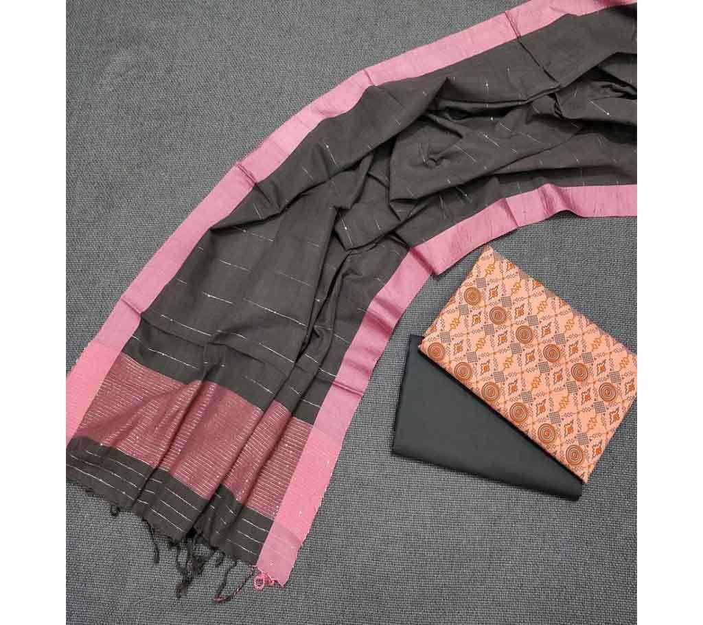 Unstitched Tat Original Cotton Multi Color Deshi Shalwar Kameez-19