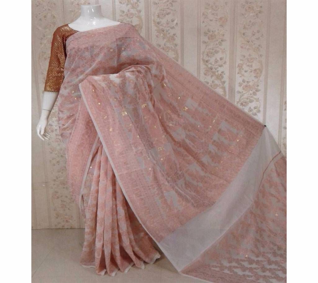 Pink mirpur jamdani silk sharee 
