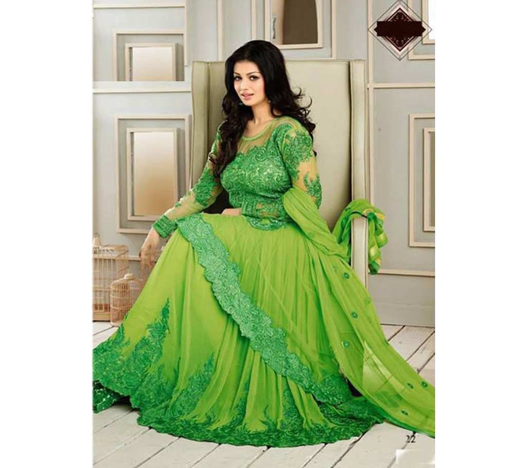 Un stitched embroidery Georgette three piece- replica 