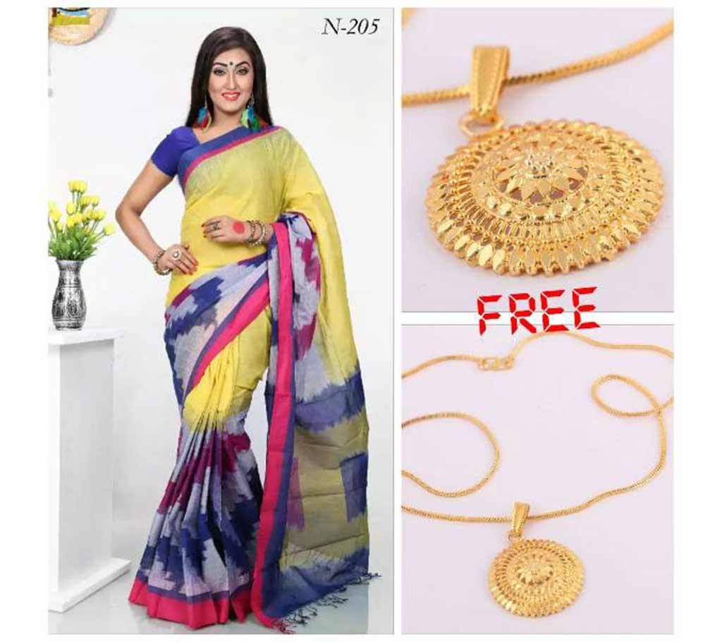gas cotton sharee with free pendat 