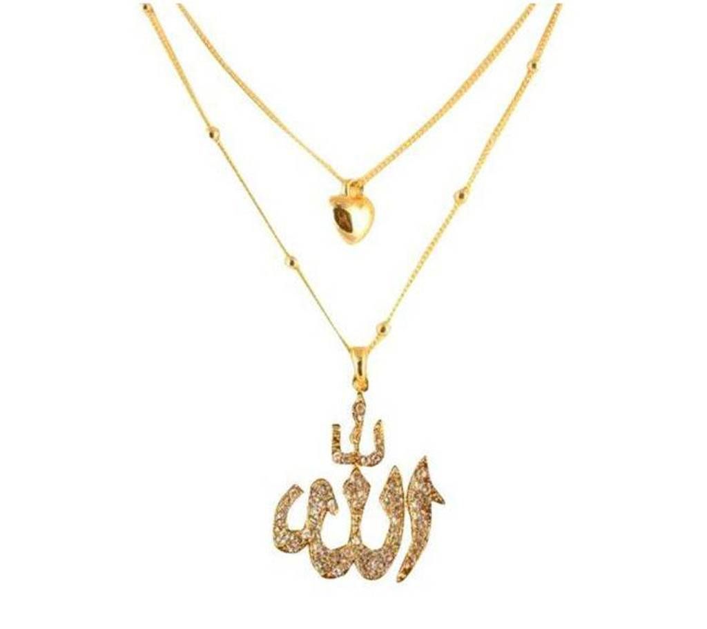 Stone Crafted Golden Necklace for Women