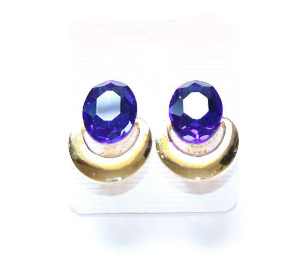 Glossy Blue Designer Earrings