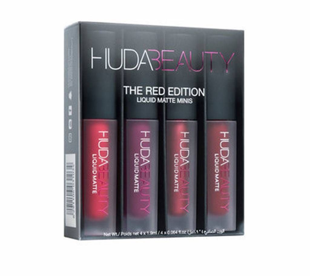 Huda Beauty Red Edition Lipstick - Set of 4 Pieces (Malaysia)