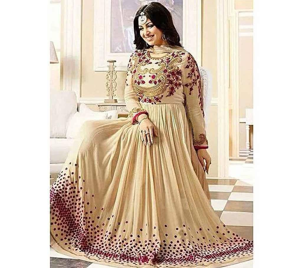 Bisque Embroidery Georgette Gown (Copy)