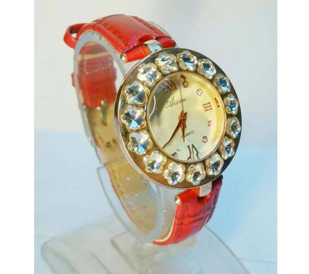 LEATHER BELT RED WATCH