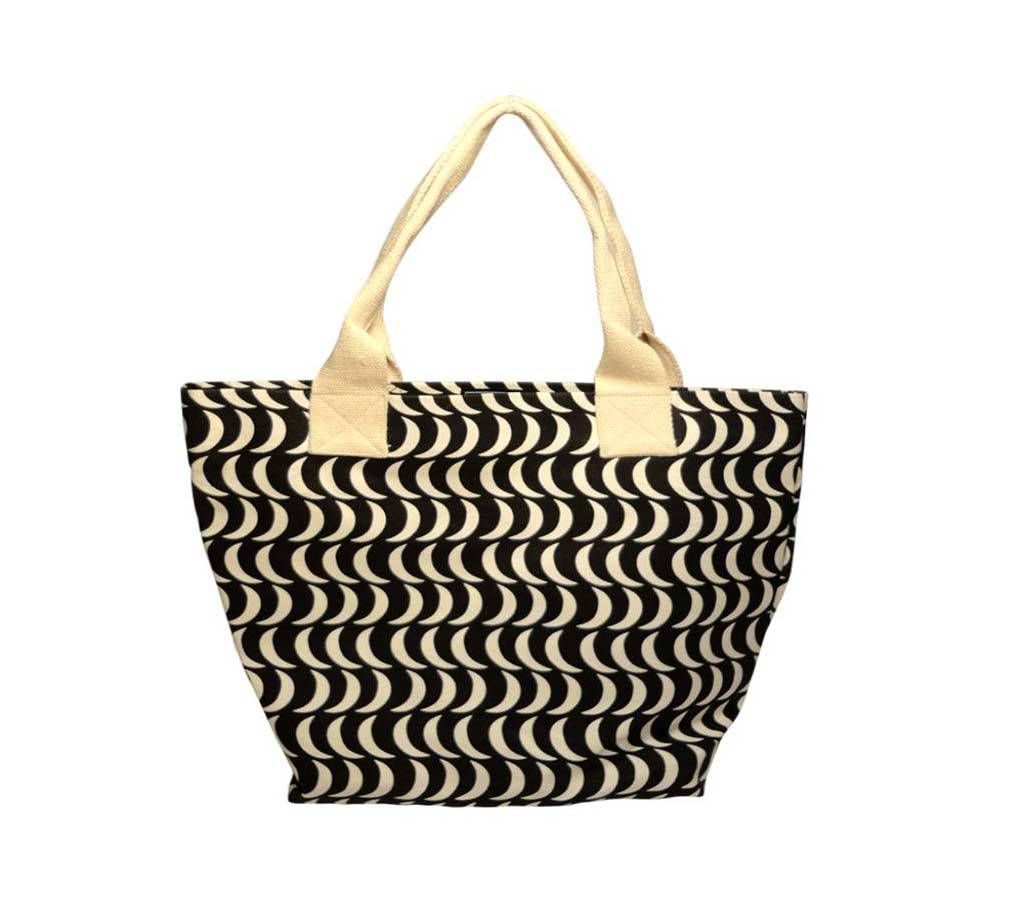 Black & White Cotton Ladies Bag