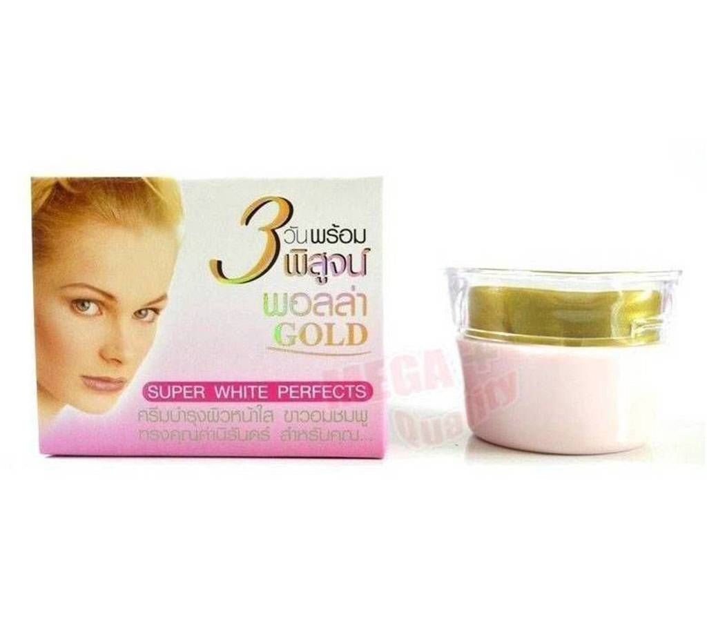Polla GOLD Super White Perfects Skin Whitening Acne Melasma Night Cream 10g Thailand