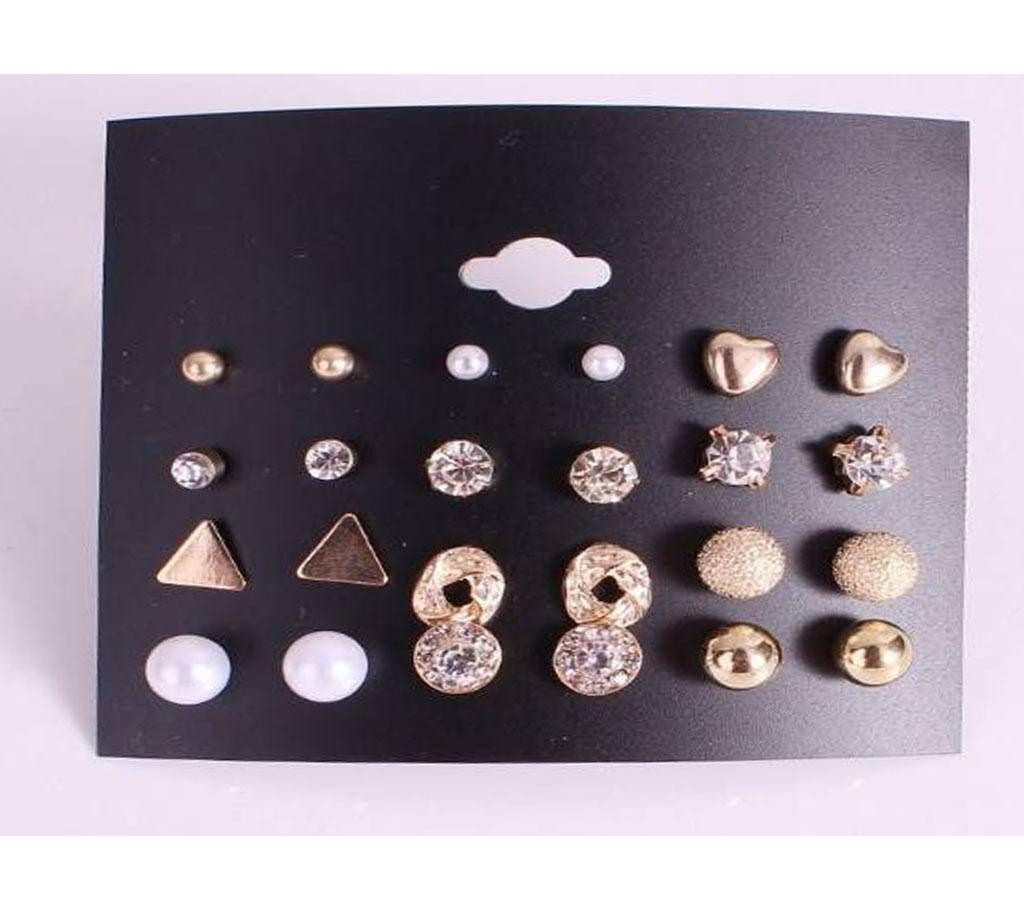 12pairs/set Simulated Pearl Earrings