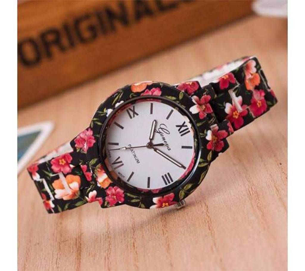 floral printed ladies wrist watches