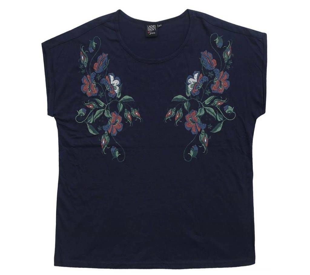 Half Sleeve Ladies T-shirt Black Color