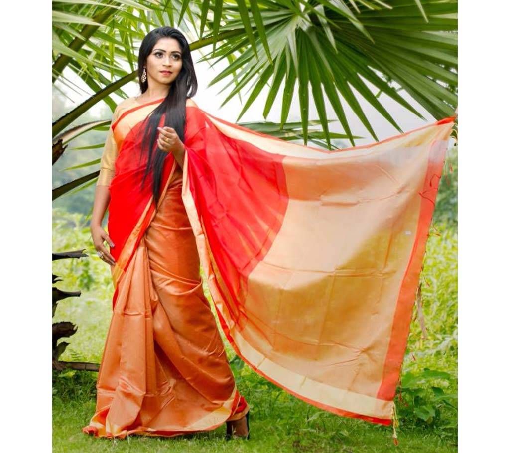 Tangail's half silk hand made cotton sharee 