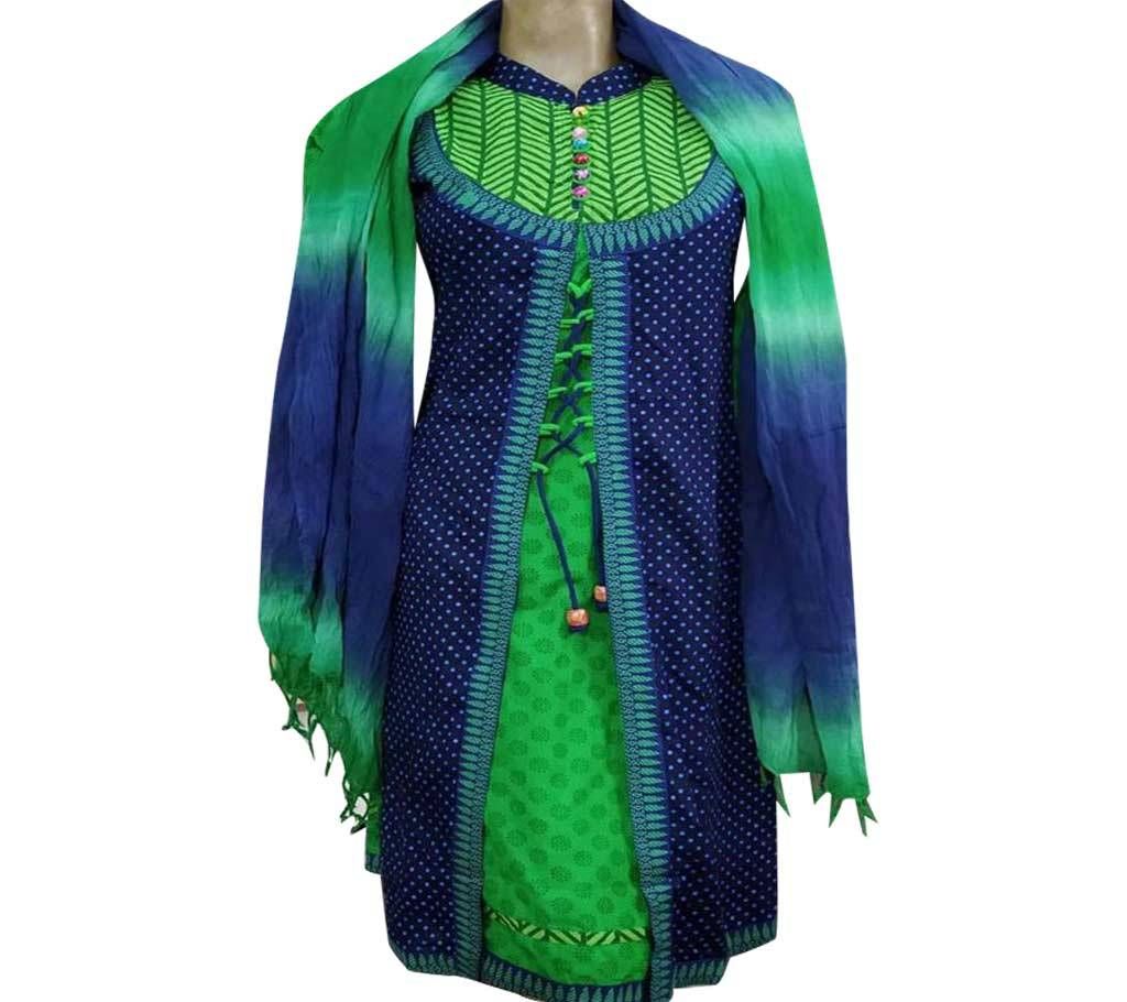 AppleGreen & Blue Combined Two Piece Koti Kurti 