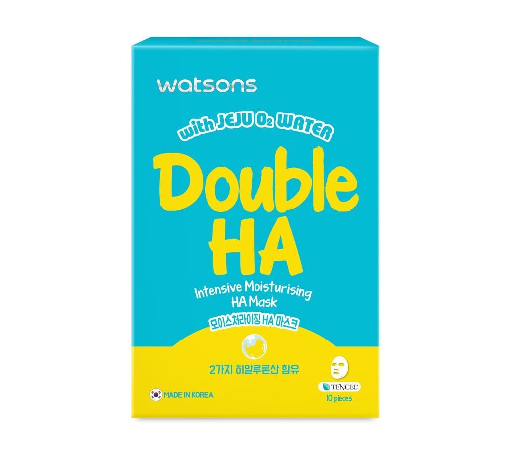 Watsons Double HA  Moisturising Facial Mask-10Pcs-Korea