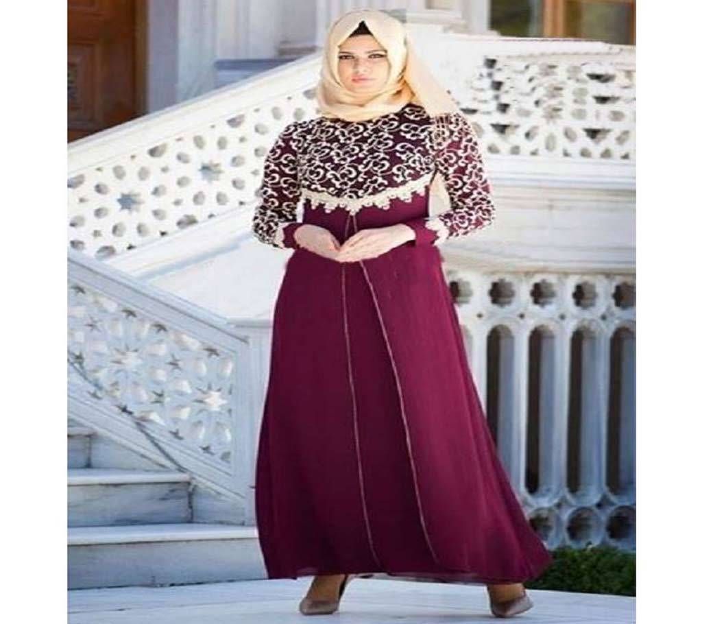 Purple Georgette Borka For Women
