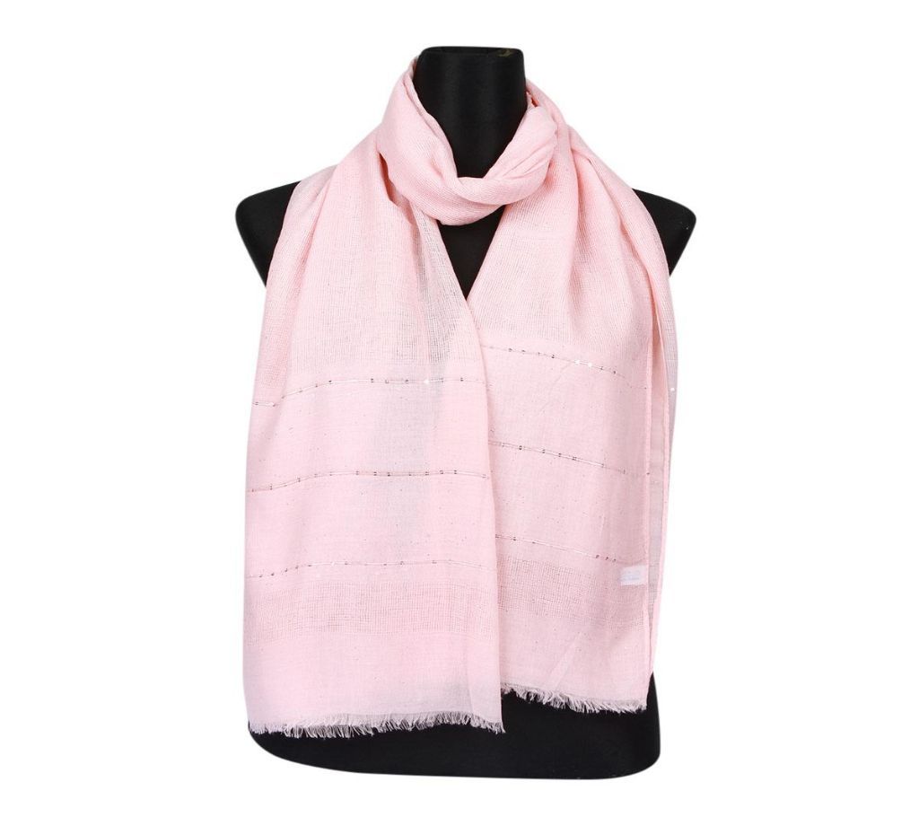 Pink Soft Cotton Sequins Hijab/Scarf For Women