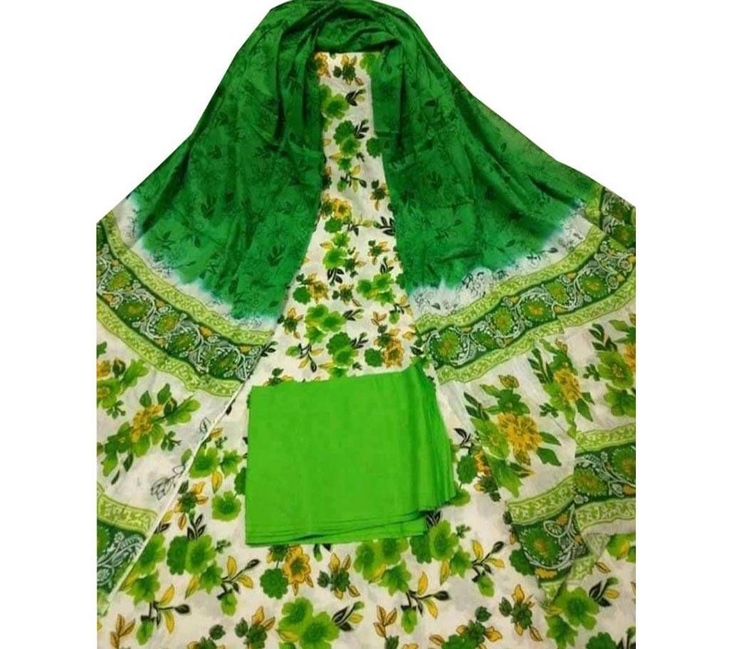 Unstitched skin printed cotton salwar kameez ST-84