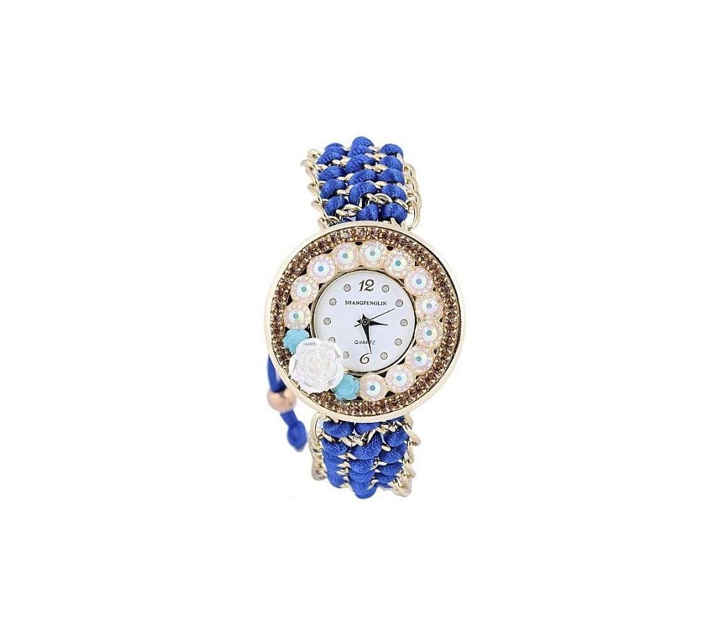 Stainless Steel Analog Watch For Women  Blue  SKA