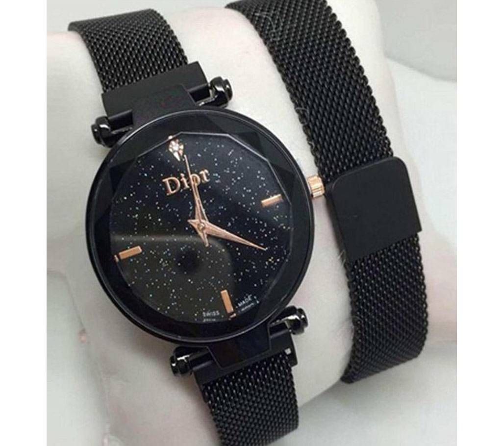 Dior High Quality Magnet Analog Watch for Women  Black 02  SKA