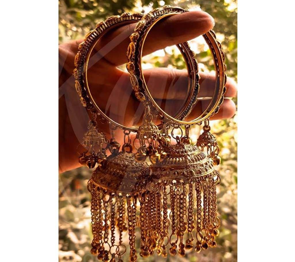 Antique Golden color Jhumka Churi