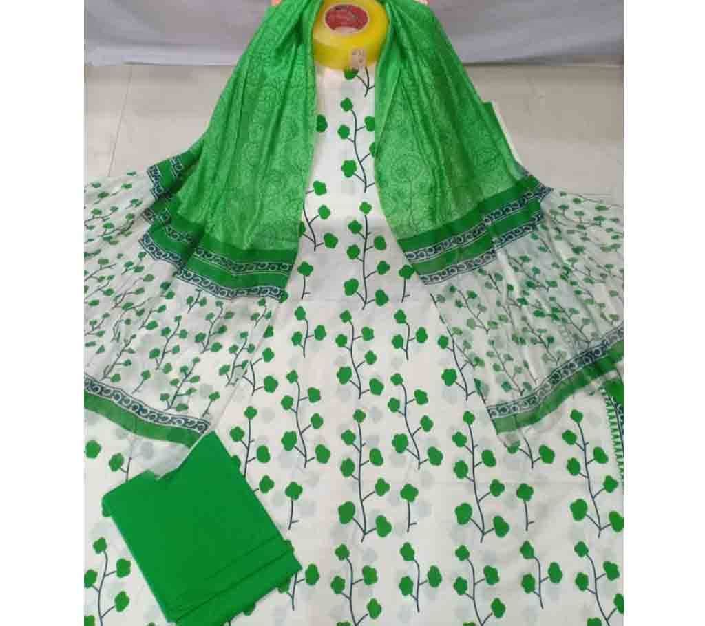 Unstitched Skin Printed Three Piece 