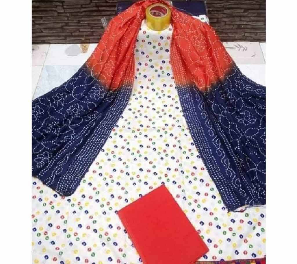 Unstitched Joypuri Cotton 3piece White