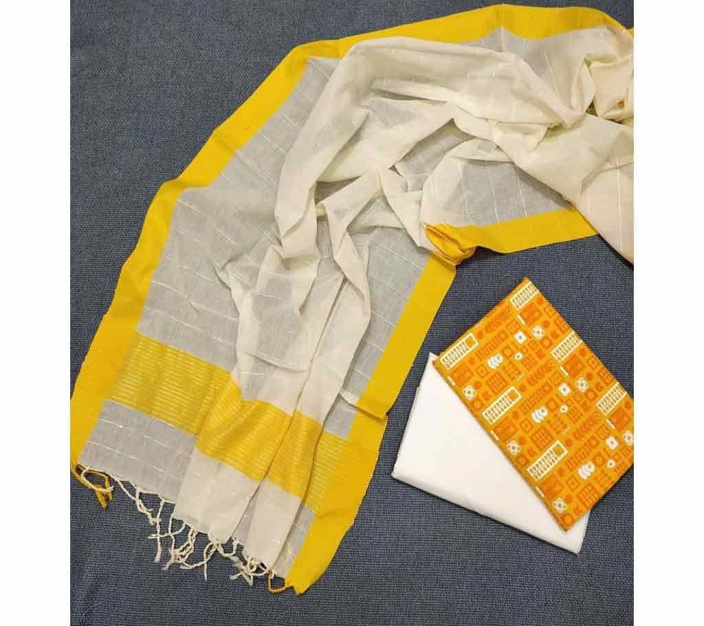 Unstitched Tat Original Cotton Multi Color Deshi Shalwar Kameez-20