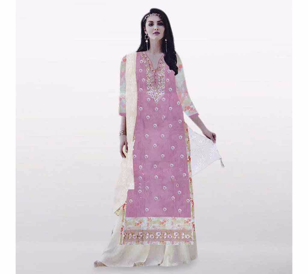 Unstitched Indian Cotton Three-pcs - Copy