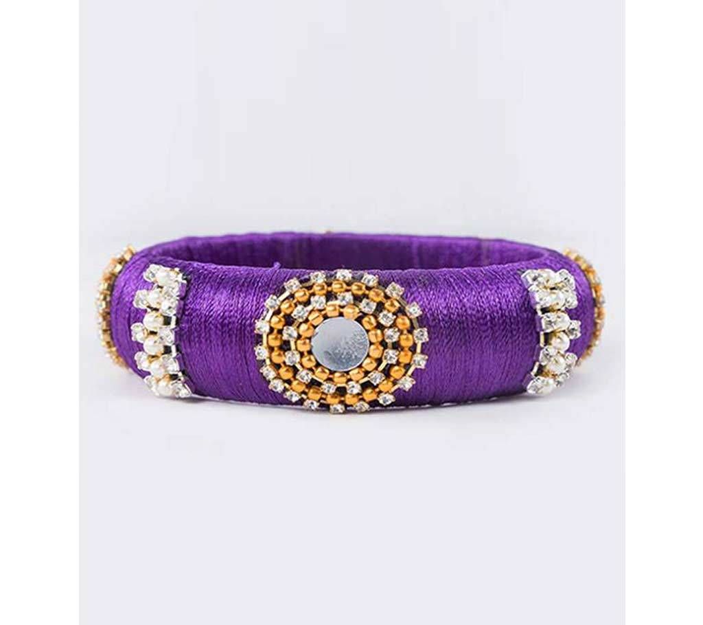 Purple Color Silk Thread Single Bangle