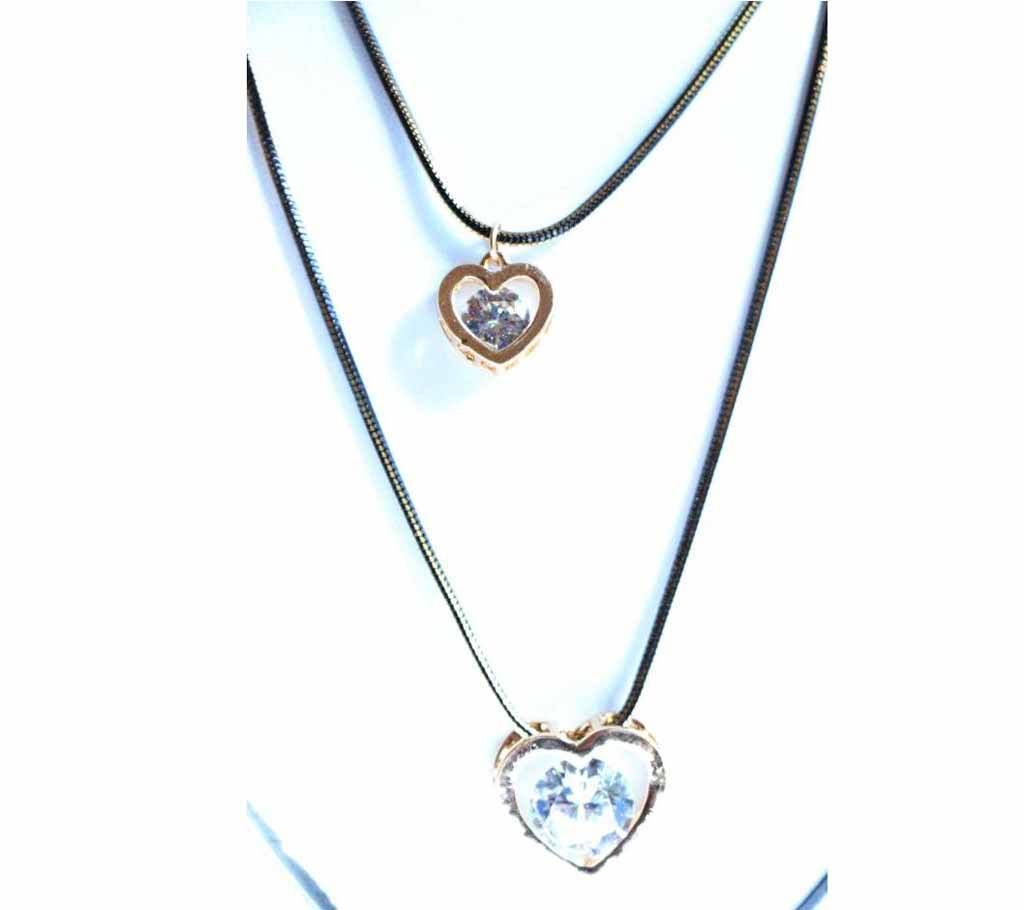 Stone With Gold Plated Love Pendant