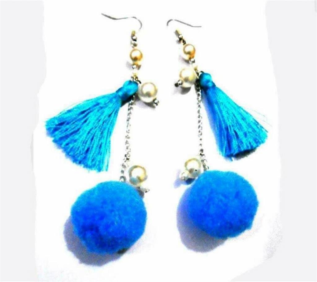 Pom Pom Earring with Tassel