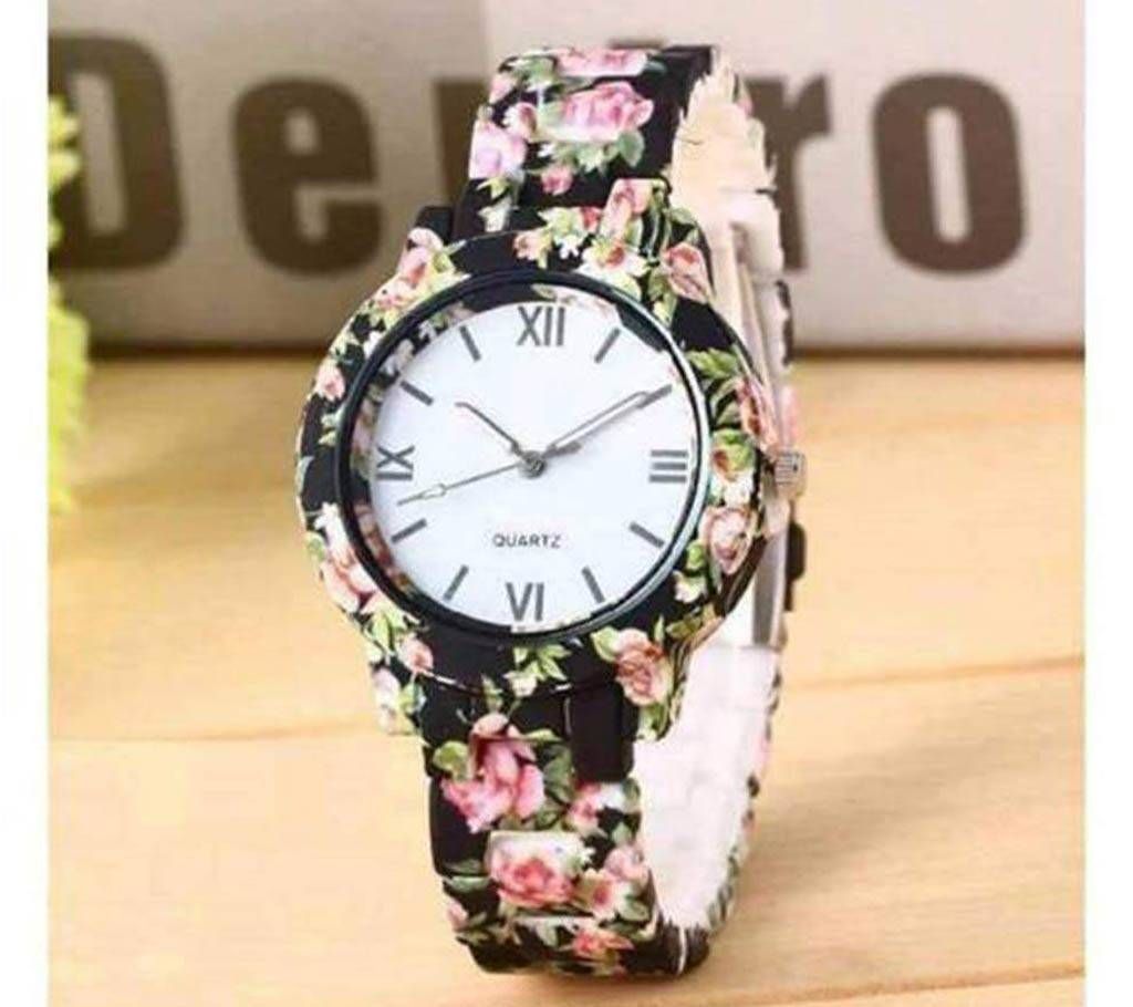 Ladies Floral Printed Watch