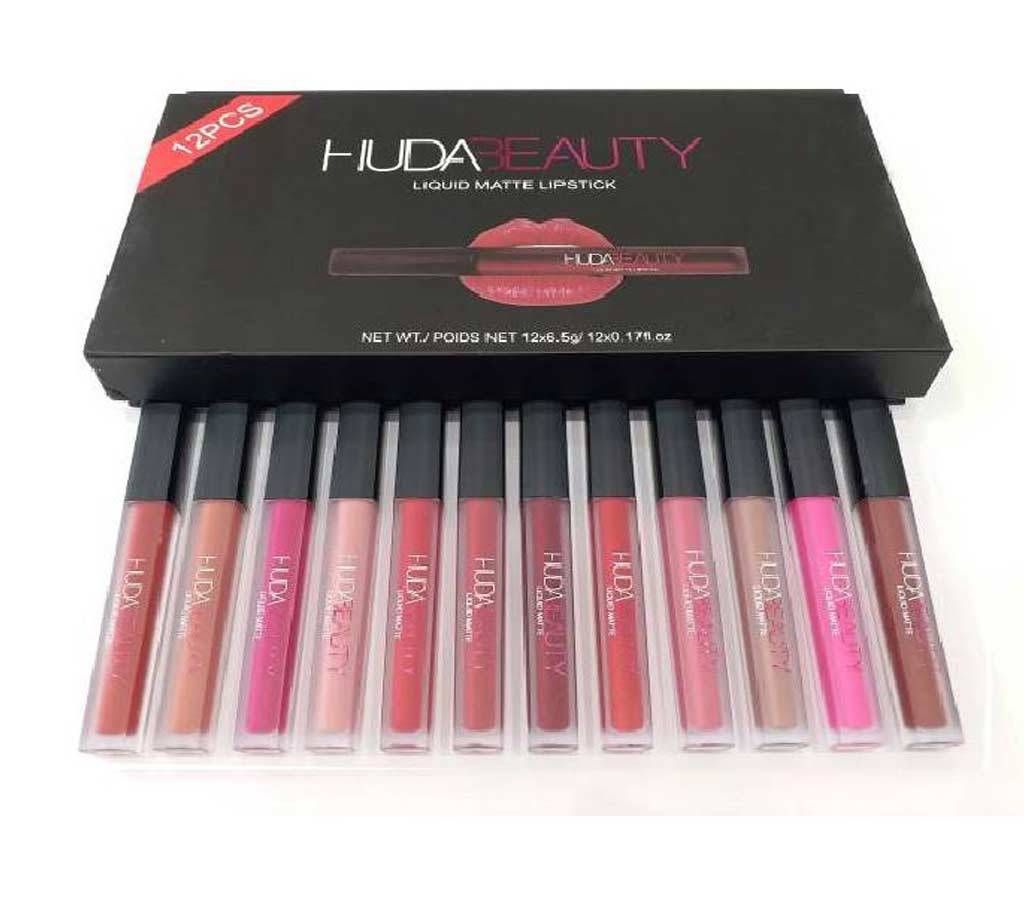 Huda Beauty Liquid Matte Lipstick Set- 12pcs (China)