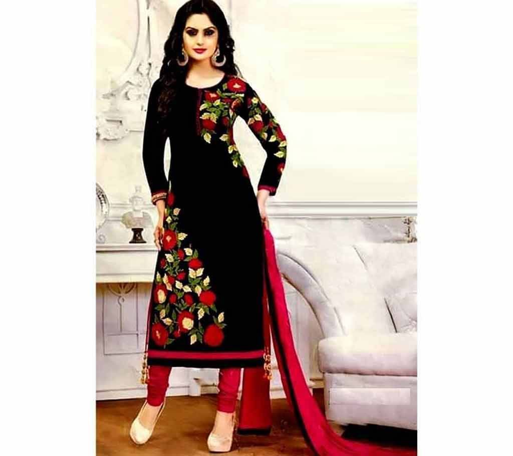 unstitched hand printed cotton replica salwar kameez seblock-609