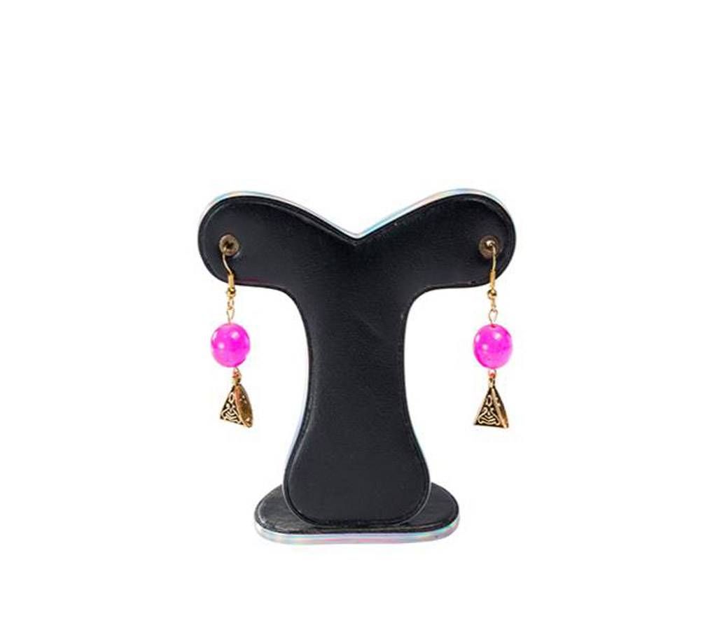 Pink Color Artificial Pearl Earring