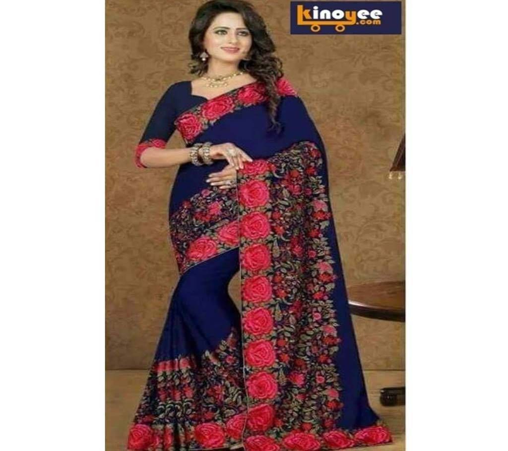 Indian Soft Wet less Gorgeous Georgette Saree with blouse Piece