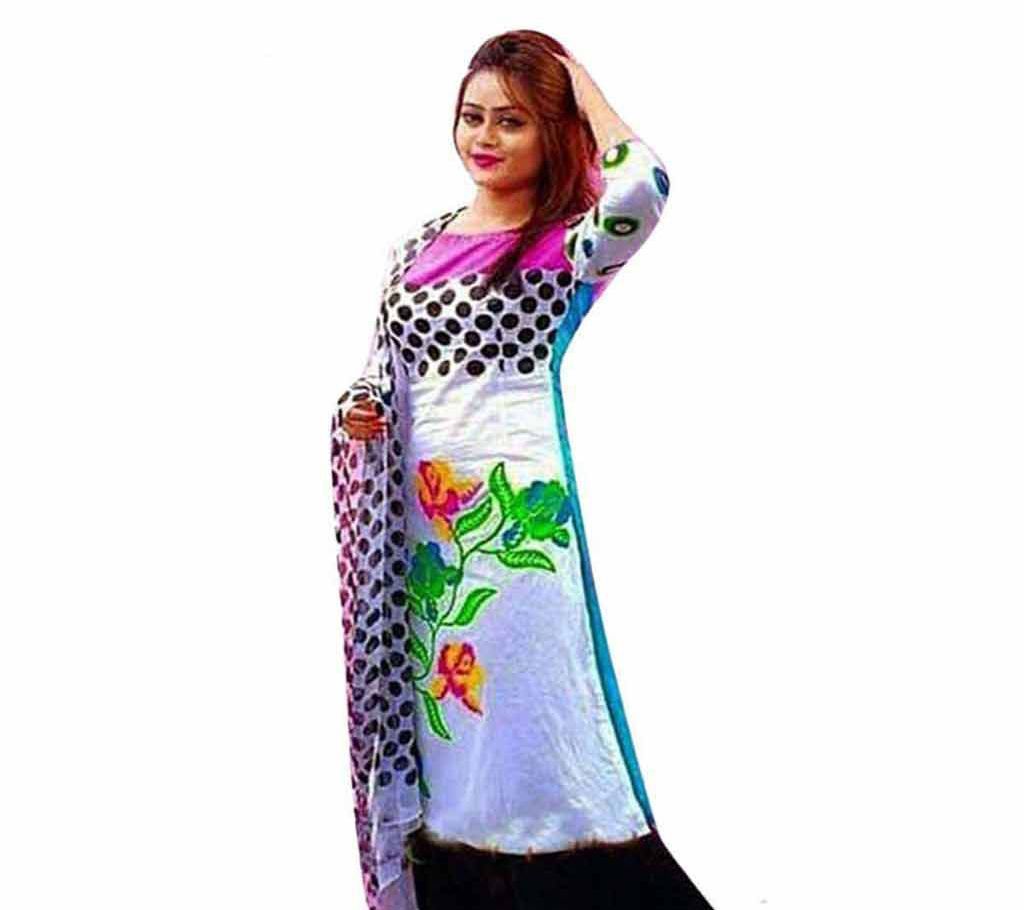 Block Print Semi stitched Cotton Three pcs (Copy)