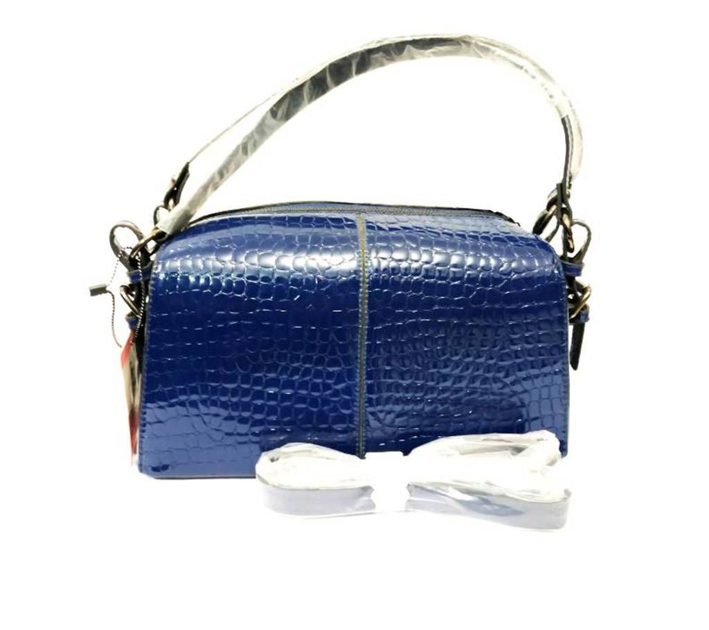 Dark Blue PU Leather Shoulder Bag for Women