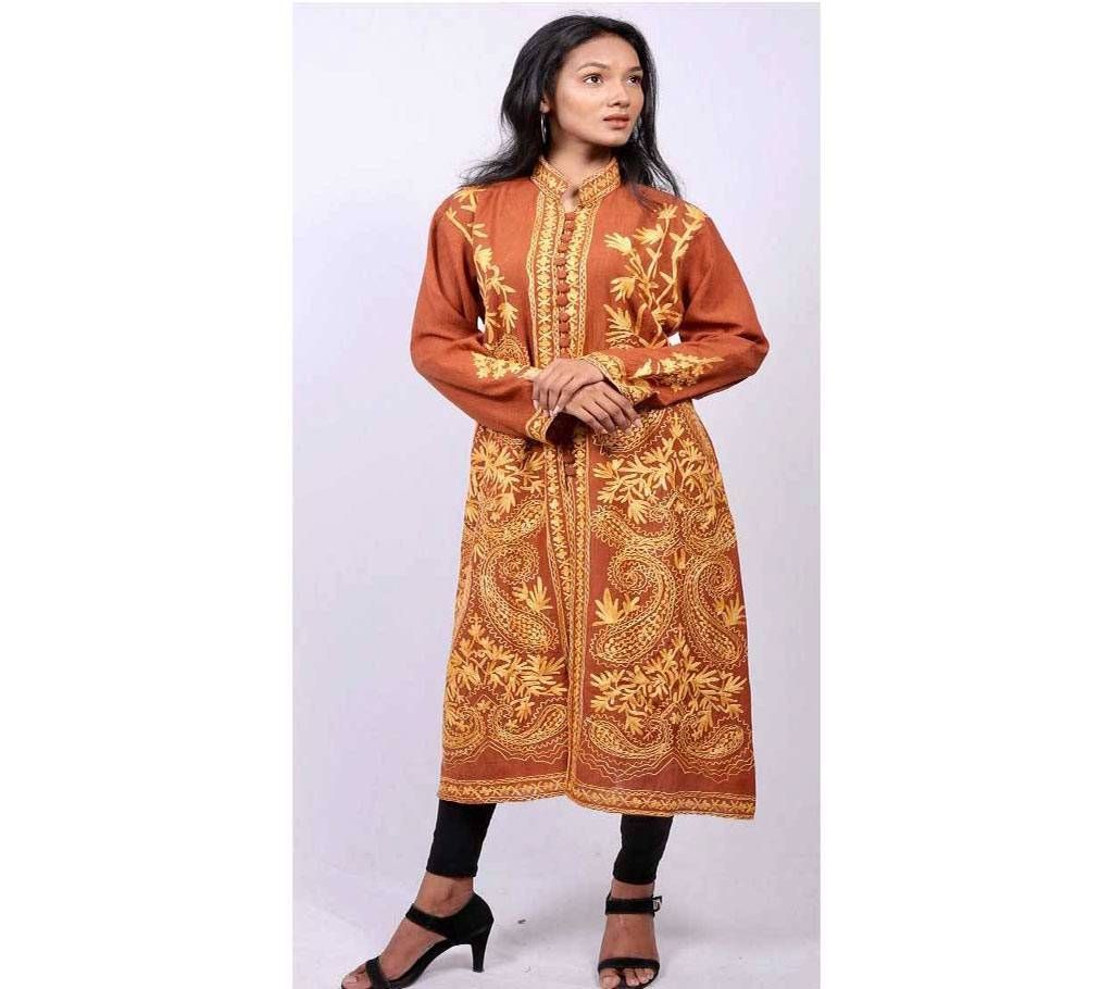 Kashmiri Crushed Cotton Long Kurti 