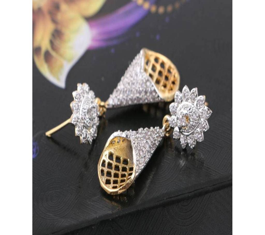 american diamond cut jhumka-671